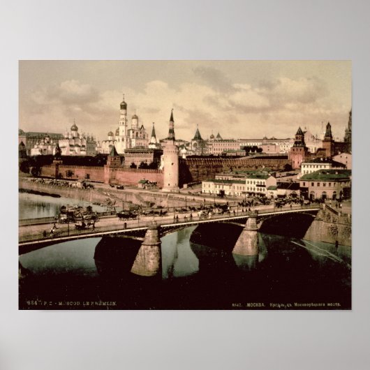 Poster Carte postale représentant le Kremlin, Moscou (Devant)