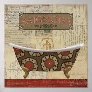 Poster Carte postale Salle de bain française