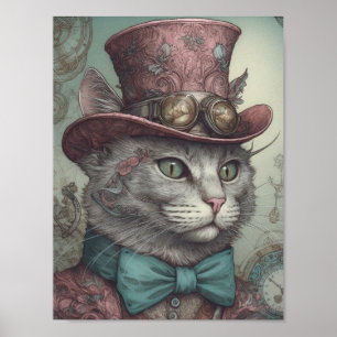 Poster Carte postale Steampunk Kitty