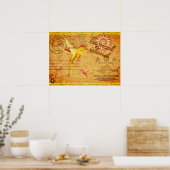 Poster Carte postale vintage colibri de l'île tropicale (Cuisine)