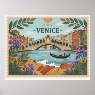 Poster Carte postale vintage Venise Italie
