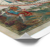 Poster Carte précoce, couleur extraordinaire et peinture, (Coin)