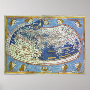 Poster Carte Ptolemaic du monde