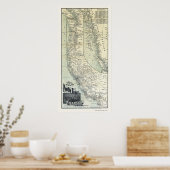 Poster Carte publicitaire 1891 des itinéraires des bateau (Cuisine)