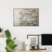 Poster Carte Renaissance 1563 Europe (Bureau à domicile)