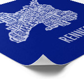 Poster Carte Rennes France (Coin)