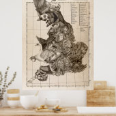 Poster Carte représentative du football anglais (Cuisine)