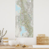 Poster Carte réseau de la piste avant de Wasatch (Cuisine)