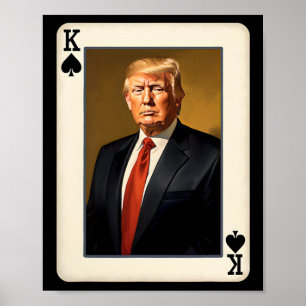 Poster Carte Roi Trump - Présidentielle Unique Donald Tru