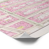 Poster Carte rose Avec Bryant Park (Coin)