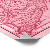 Poster Carte rose de New York (Coin)