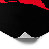 Poster carte rouge du monde en noir (Coin)