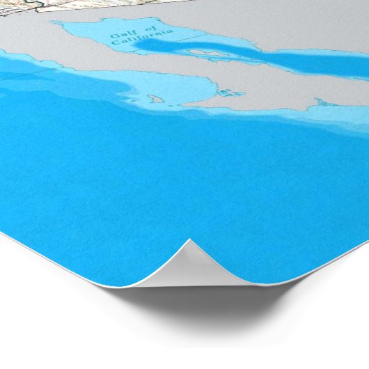 Poster Carte Route 66 (Coin)