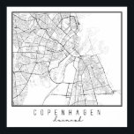 Poster Carte routière de Copenhague Danemark<br><div class="desc">Carte routière de Copenhague Danemark</div>