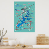 Poster Carte routière du Grand Lac OK (Cuisine)