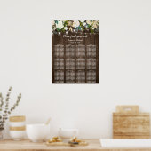 Poster Carte Rustique de Mariage Floral Chic Country (Cuisine)