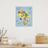 Poster Carte Safari africaine (Cuisine)
