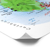 Poster Carte Sainte-Lucie 8x10 (Coin)