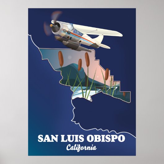 Poster Carte San luis obispo California (Devant)