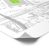 Poster Carte San Siro Design (Coin)