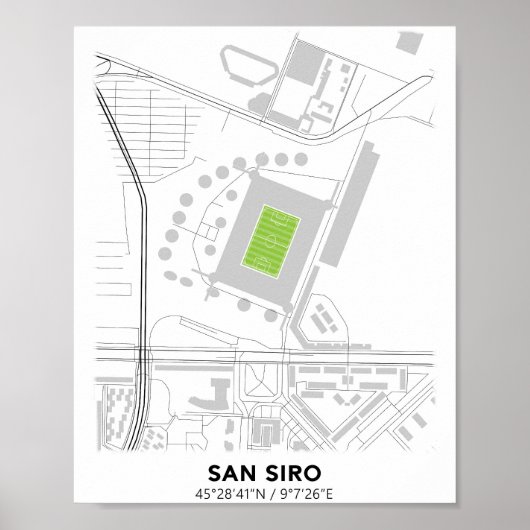 Poster Carte San Siro Design (Devant)