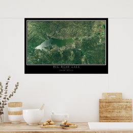 Poster Carte satellite Big Bear Lake California