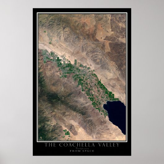 Poster Carte satellite Coachella Valley California (Devant)