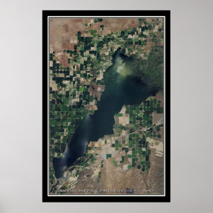 Poster Carte satellite de American Falls Lake Idaho