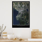Poster Carte satellite de Bellingham Washington (Cuisine)