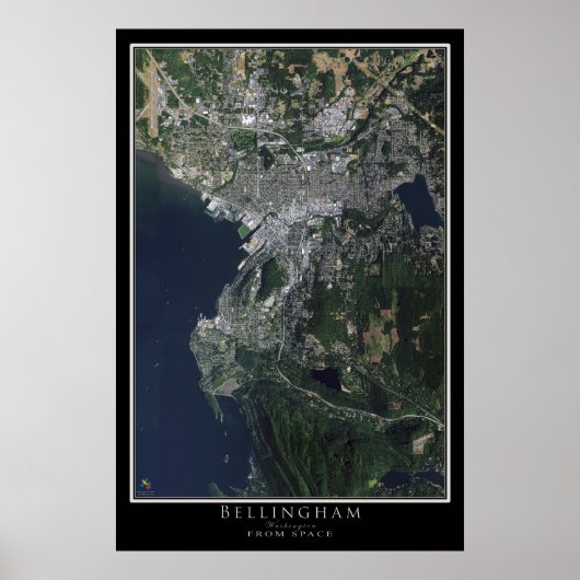 Poster Carte satellite de Bellingham Washington (Devant)