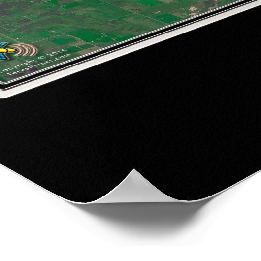 Poster Carte satellite de Calgary Alberta (Coin)