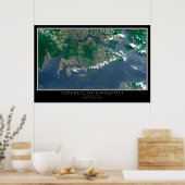 Poster Carte satellite de la République de Singapour (Cuisine)