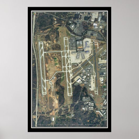 Poster Carte satellite de l'aéroport international Charlo (Devant)