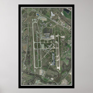 Poster Carte satellite de l'aéroport international d'Aust