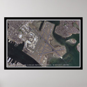 Poster Carte satellite de l'aéroport international de Bos