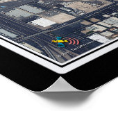 Poster Carte satellite de l'aéroport international de McC (Coin)