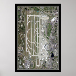 Poster Carte satellite de l'aéroport international de Sea