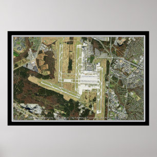 Poster Carte satellite de l'aéroport international de Was