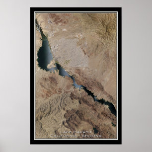 Poster Carte satellite de l'affiche du lac Havasu City Ar