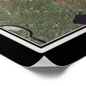 Poster Carte satellite de l'affiche du lac Sebago (Coin)