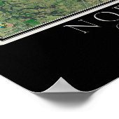 Poster Carte satellite de l'Arkansas Nord-Ouest (Coin)