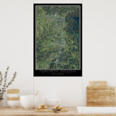 Poster Carte satellite de l'Arkansas Nord-Ouest (Cuisine)