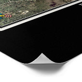 Poster Carte satellite de l'île de Pawleys Caroline du Su (Coin)