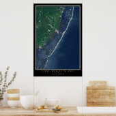 Poster Carte satellite de Long Beach Island New Jersey (Cuisine)