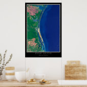 Poster Carte satellite de Padre Island National Seashore (Cuisine)