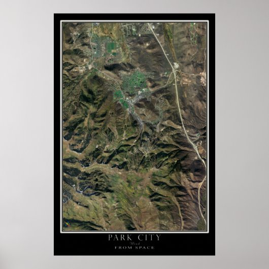Poster Carte satellite de Park City Utah (Devant)