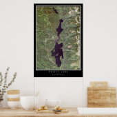 Poster Carte satellite de Priest Lake Idaho (Cuisine)