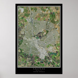 Poster Carte satellite de Salinas California