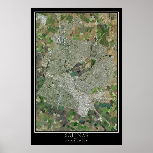 Poster Carte satellite de Salinas California (Devant)