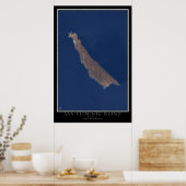 Poster Carte satellite de San Clemente Island California (Cuisine)